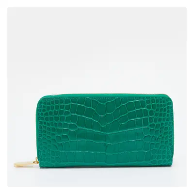 Louis Vuitton Green Alligator Leather Zippy Wallet