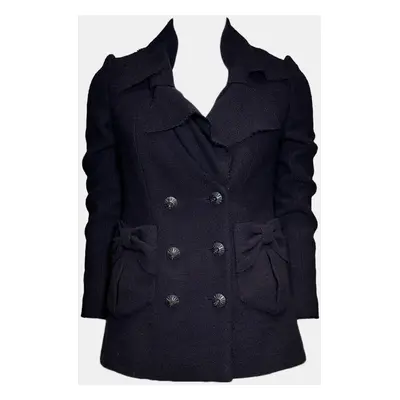 Chanel Black Wool Sun Buttons Jacket