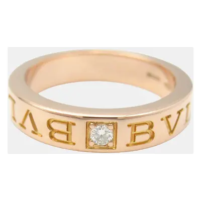 Bvlgari 18K Rose Gold and Diamond Band Ring EU