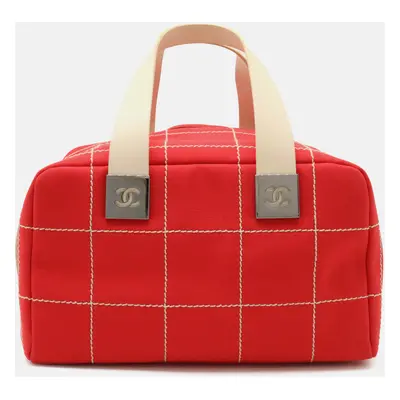 Chanel Red Canvas Chocobar Handbag