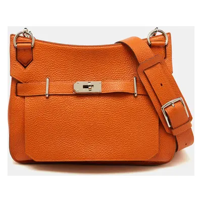 Hermes Potiron Orange Taurillon Clemence Leather Jypsiere Bag