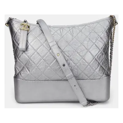 Chanel Silver Gabriel Leather Shoulder Bag