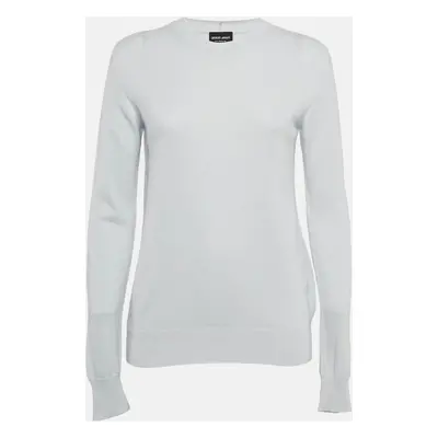 Giorgio Armani Blue Cashmere Knit Long Sleeve Sweater