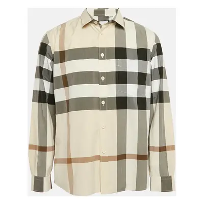 Burberry Beige Checks Cotton Long Sleeve Shirt