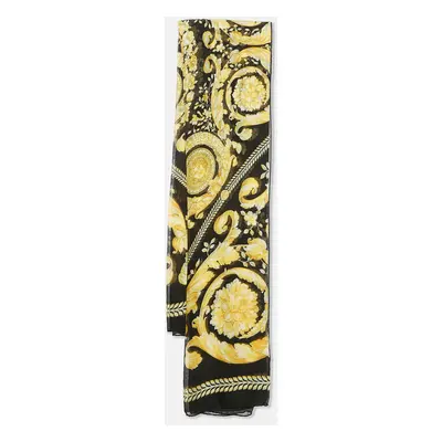 Versace Black/Yellow Barocco Print Modal Voile Scarf