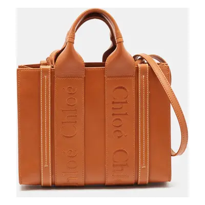 Chloe Brown Leather Small Woody Tote