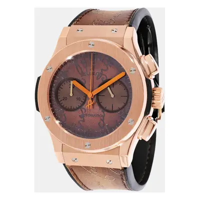 Hublot Brown 18K Rose Gold Berluti Scritto King Gold 521.OX.0500.VR.BER17 Men's Wristwatch mm