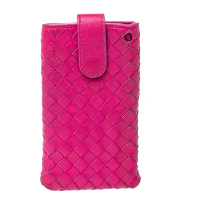 Bottega Veneta Fuchsia Intrecciato Nappa iPhone Case