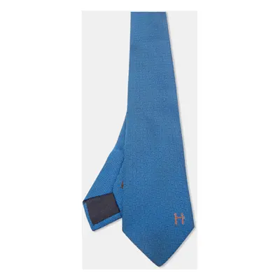 Hermes Blue Silk Terre d'H Tie