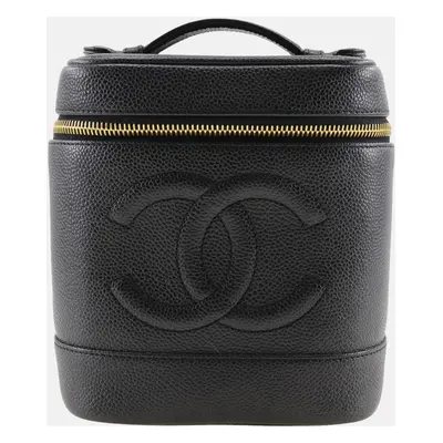 Chanel Black Caviar Vanity Pouch Handbag