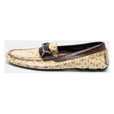 Dolce & Gabbana Beige/Brown Water Snake Loafers Size 40.5