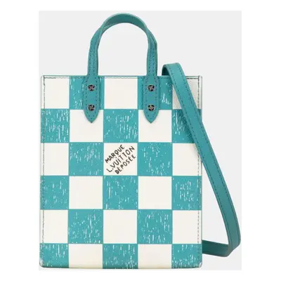 Louis Vuitton Green White Damier Checkerboard Sac Plat Shoulder Bag