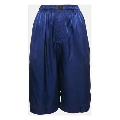 Balenciaga Homewear Blue Satin Pajama Shorts