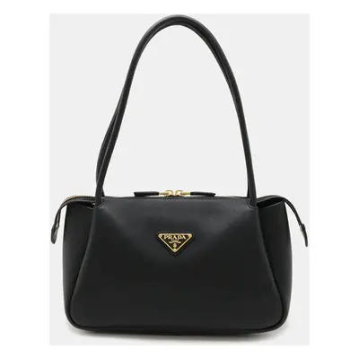 Prada Soft Grain Leather Nero Black Medium Handbag