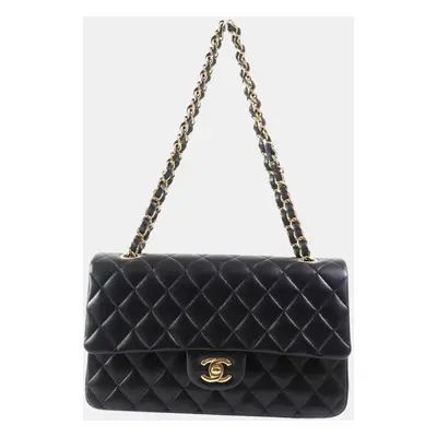 Chanel Black Leather Matrasse Shoulder Bag