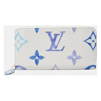 Louis Vuitton White Canvas Monogram Zippy Wallet