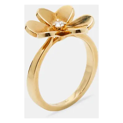 Van Cleef & Arpels Frivole Flower Diamond 18K Yellow Gold Small Model Ring Size