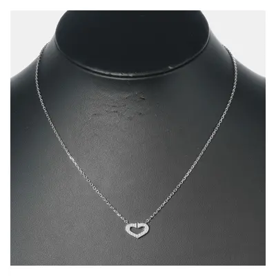 Cartier 18K White Gold and Diamond C De Cartier Heart Pendant Necklace