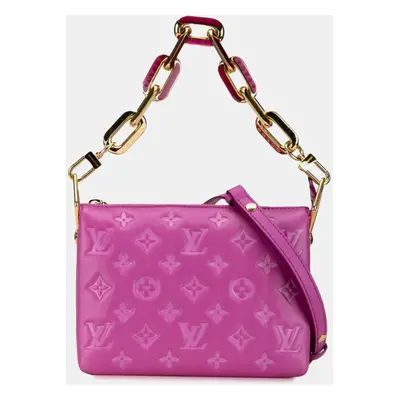 Louis Vuitton Orchidee Pink Lambskin Monogram Coussin Bb Shoulder Bag