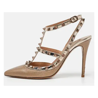 Valentino Gold/Silver Leather Rockstud Pumps Size