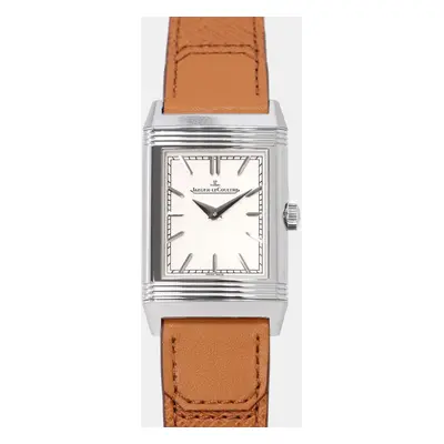 Jaeger LeCoultre Silver Stainless Steel Reverso Q7168420 Manual Winding Men's Wristwatch