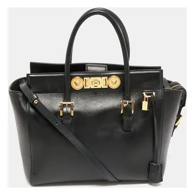 Versace Black Leather Medusa Tote