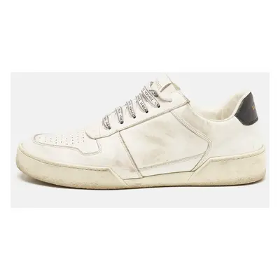 Versace White Leather Ilus Low Top Sneakers Size