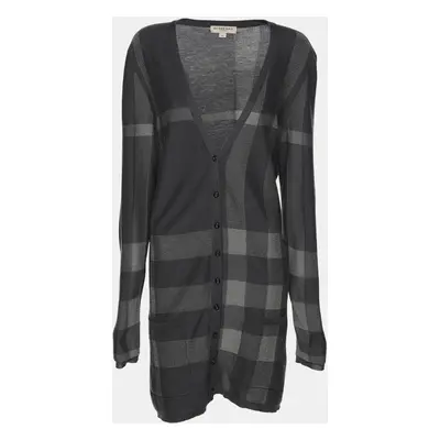 Burberry London Grey Wool Blend Cardigan