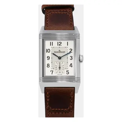 Jaeger LeCoultre Silver Stainless Steel Reverso Q3858522 Manual Winding Men's Wristwatch mm