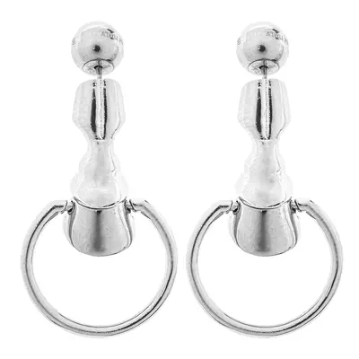 Burberry Palladium Plated Hoof Hoop Earrings