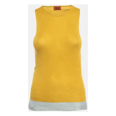 Missoni Yellow Wool Rib Knit Tank Top