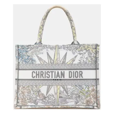 Christian Dior White Multicolor Jacquard Dior Reve D'Anfini Book Tote Bag