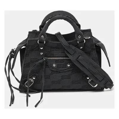 Balenciaga Black BB Monogram Canvas Neo Cagole Bag