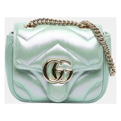 Gucci Green Mini GG Marmont Matelasse Shoulder Bag