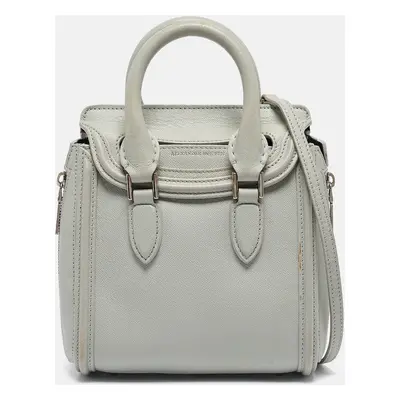 Alexander McQueen Light Blue Leather Mini Heroine Shoulder Bag