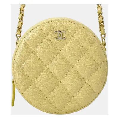 Chanel Caviar Skin Classic Matelasse Coco Mark Round Chain Shoulder Bag