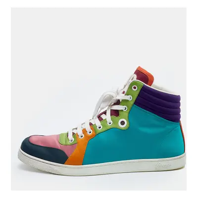 Gucci Multicolor Satin Coda High Top Sneakers Size