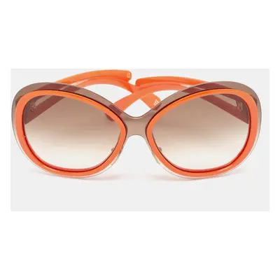 Louis Vuitton Orange/Brown Gradient Z0451U Frame Flore Carre Oversized Sunglasses