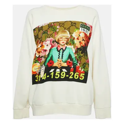 Gucci Cream Ignasi Monreal Graphic Print Cotton Sweatshirt