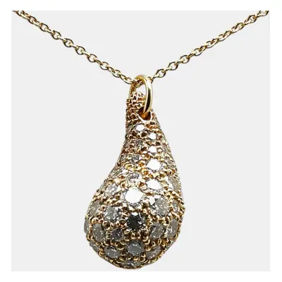 Tiffany & Co.18K Yellow Gold Elsa Peretti Teardrop Diamonds Necklace