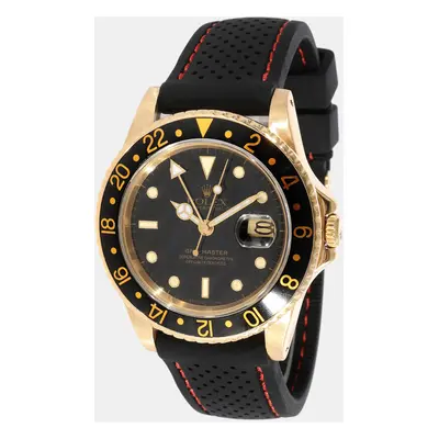 Rolex Black Yellow Gold GMT-Master Automatic Men's Wristwatch mm