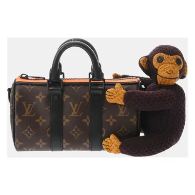 Louis Vuitton Brown Canvas Leather Monkey Keepall Shoulder Bag