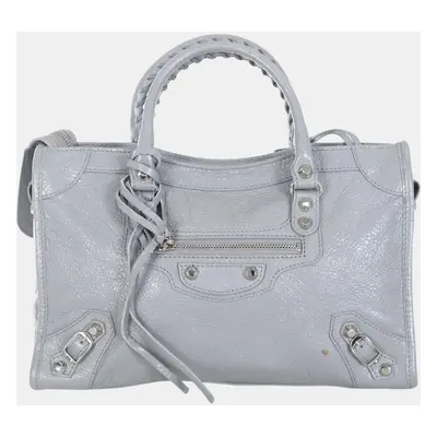 Balenciaga Grey Leather City Classic Leather Bag