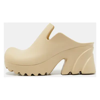 Bottega Veneta Beige Rubber Flash Mules Size