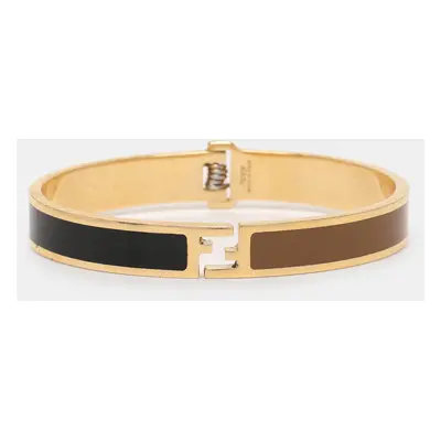 Fendi Fendista Bicolor Enamel Gold Tone Bracelet