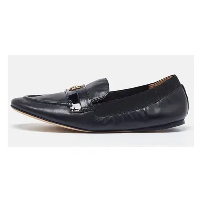 Tory Burch Black Leather Jolie Stretch Smoking Slippers Size