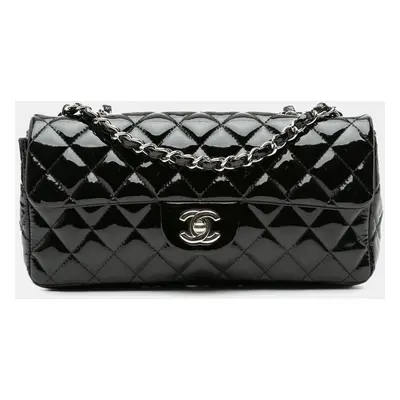 Chanel Black Classic Patent East West Single Flap