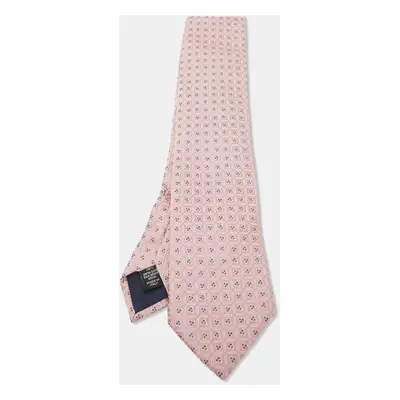 Ermenegildo Zegna Pink Patterned Silk Tie