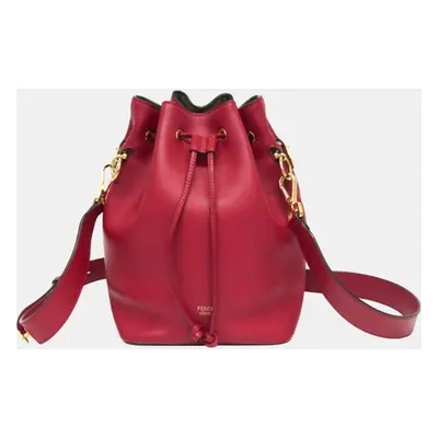 Fendi Red Leather Mon Tresor Bucket Bag