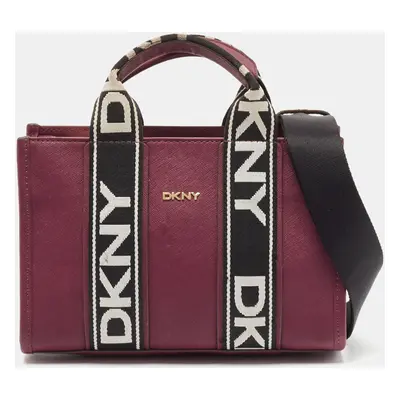 DKNY Burgundy Saffiano Leather Small Cassie Tote